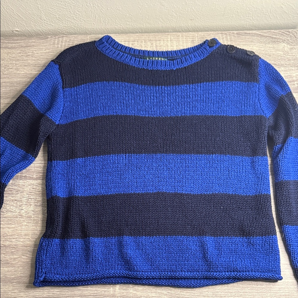 Lauren ralph Lauren blue and Black Striped Women's Sweater